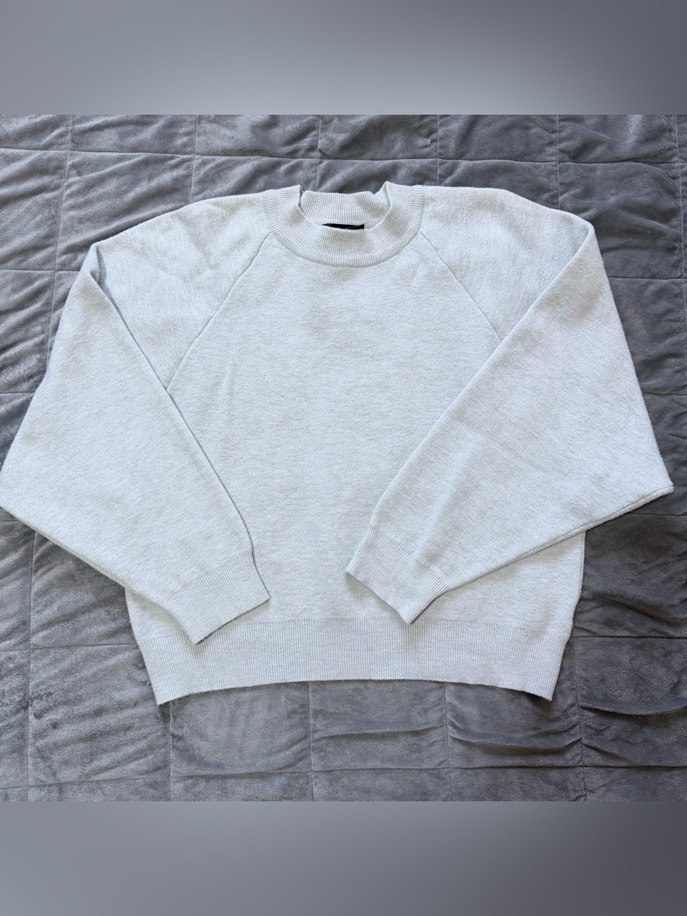 VICI Women’s Mock Neck Raglan Sleeve Knit Sweater Heather Gray XS
